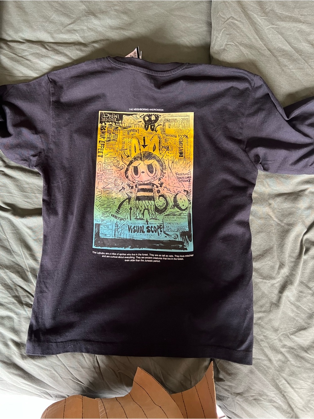 Uniqlo U Black Graphic Tee - 'We Are The Monsters' Labubu